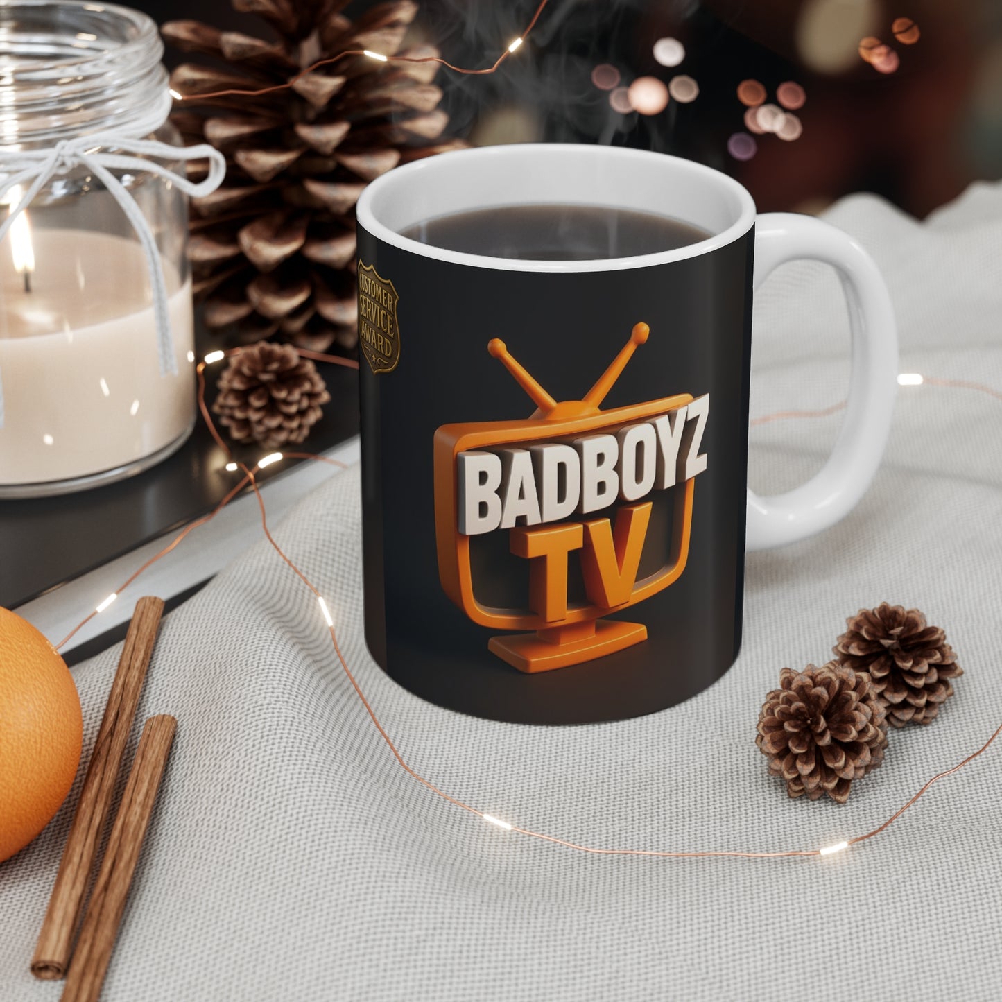 Badboyz TV Mug, Custom Ceramic Coffee Cup, Fun Work or Home Mug