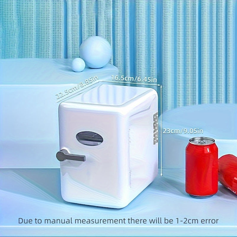 Portable Mini Fridge - 1.06gal/6 Can Cooler & Warmer - Perfect For Skincare, Beverage, Home, Office & Car - Great Gift Idea!