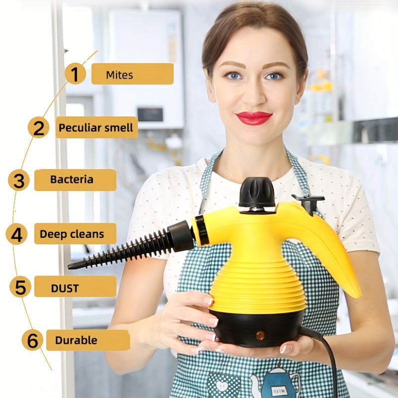 ESUPER Steam Cleaner Multi-Purpose Handheld Pressurized Steam Cleaner With 9-Piece Accessories, Perfect For Kitchen Stain Removal, Curtains, Car Seats, Floor, Window Cleaning