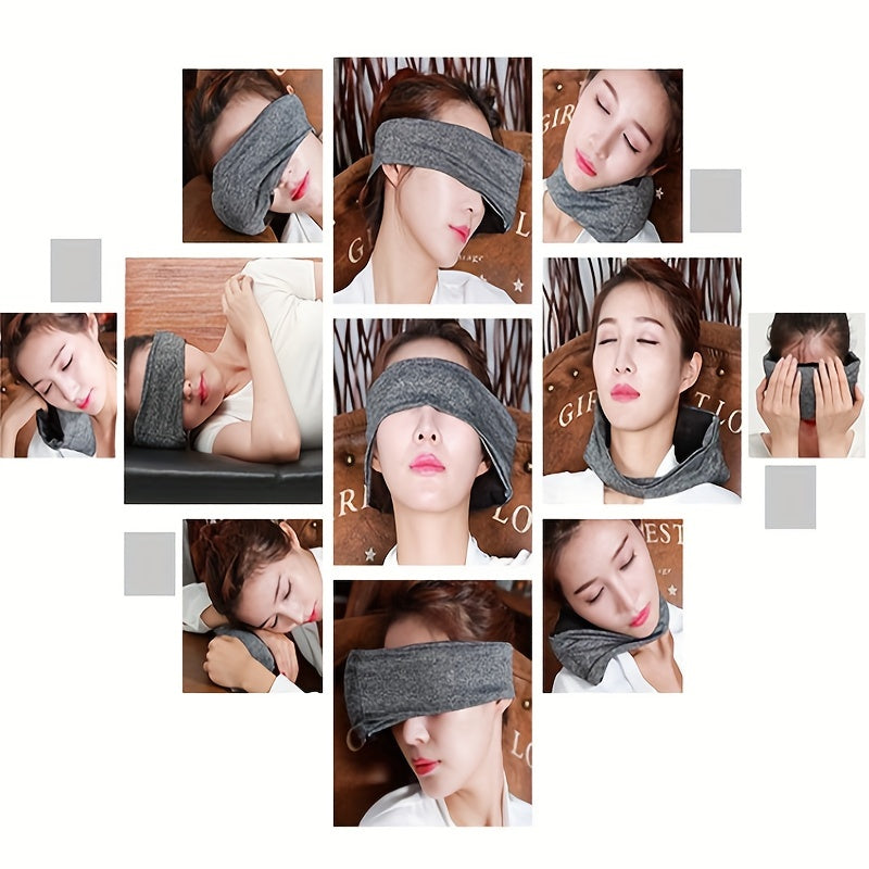 1pc Travel Pillow, 2 In 1 Multifunctional Eye Mask Pillow, Comfortably Supports The Head, Neck And Chin For Airplane Train Car Outdoor Camping Hiking