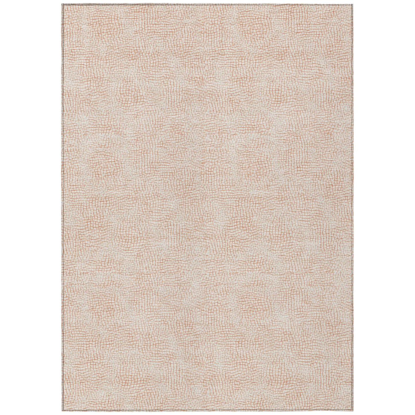 Homeroots 3' X 5' Peach And Beige Geometric Washable Indoor Outdoor Area Rug