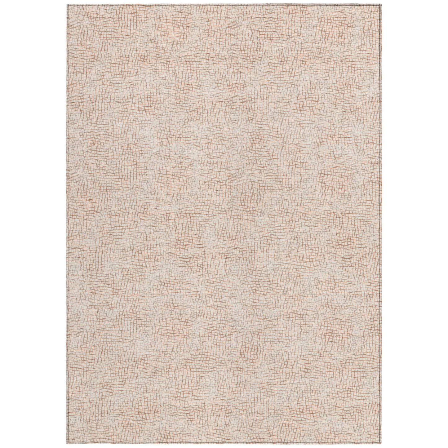 Homeroots 3' X 5' Peach And Beige Geometric Washable Indoor Outdoor Area Rug