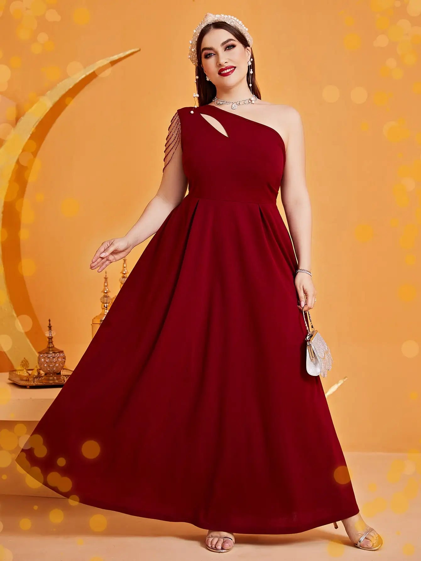 Wow! Plus Size One-Shoulder Maxi Dress – Sexy Fringe Magic for Curvy Bridesmaids! Hot Sale