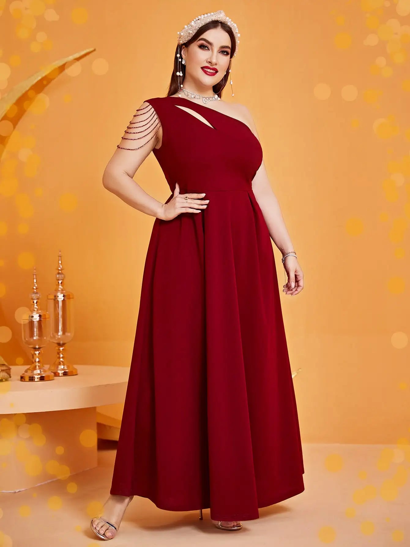 Wow! Plus Size One-Shoulder Maxi Dress – Sexy Fringe Magic for Curvy Bridesmaids! Hot Sale