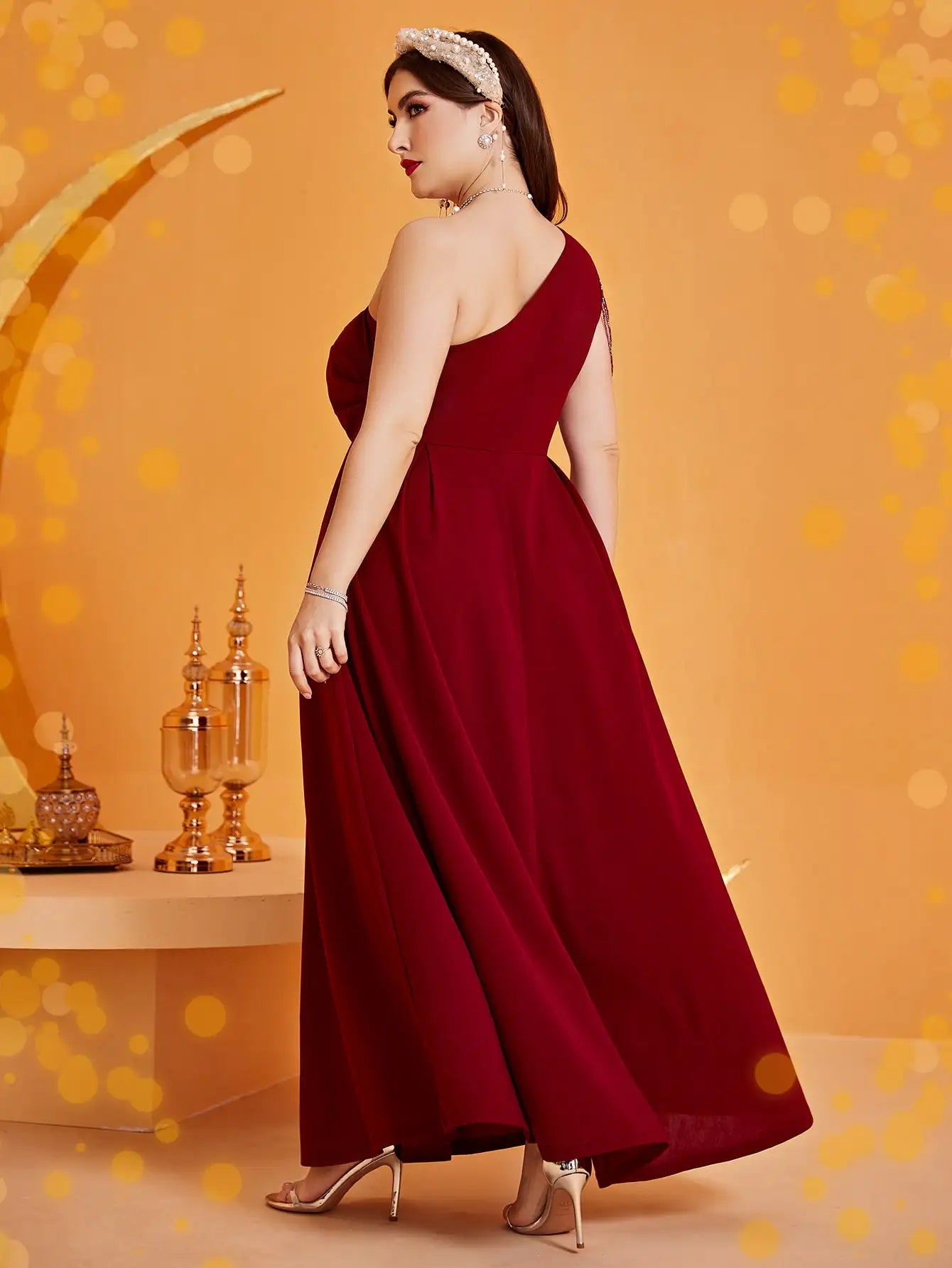 Wow! Plus Size One-Shoulder Maxi Dress – Sexy Fringe Magic for Curvy Bridesmaids! Hot Sale