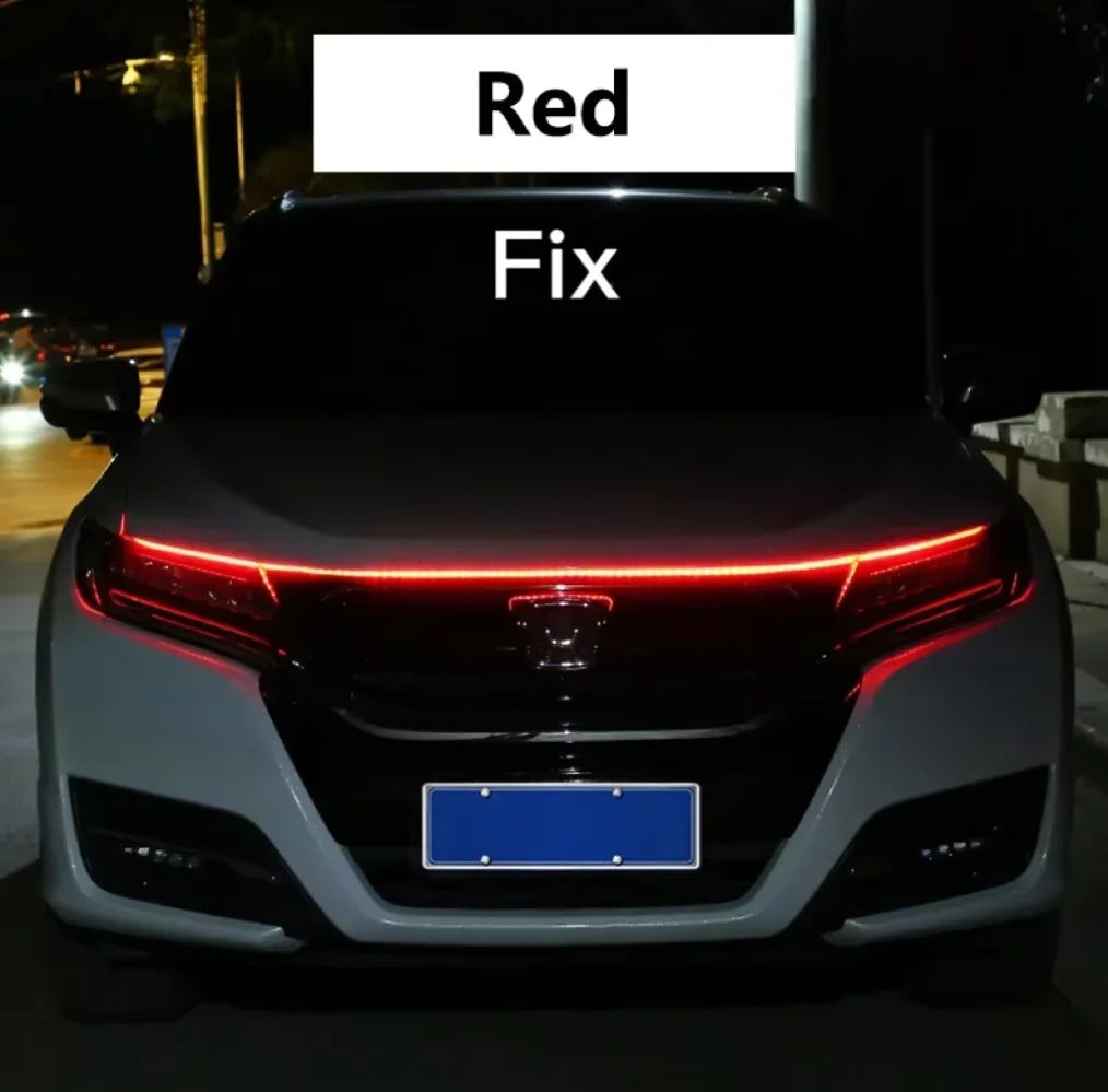 1pc Led Car Hood Lights Sequential Scan Universal Headlight Strip Car Decorative Atmosphere Lamp DRL Auto Daytime Running Lights