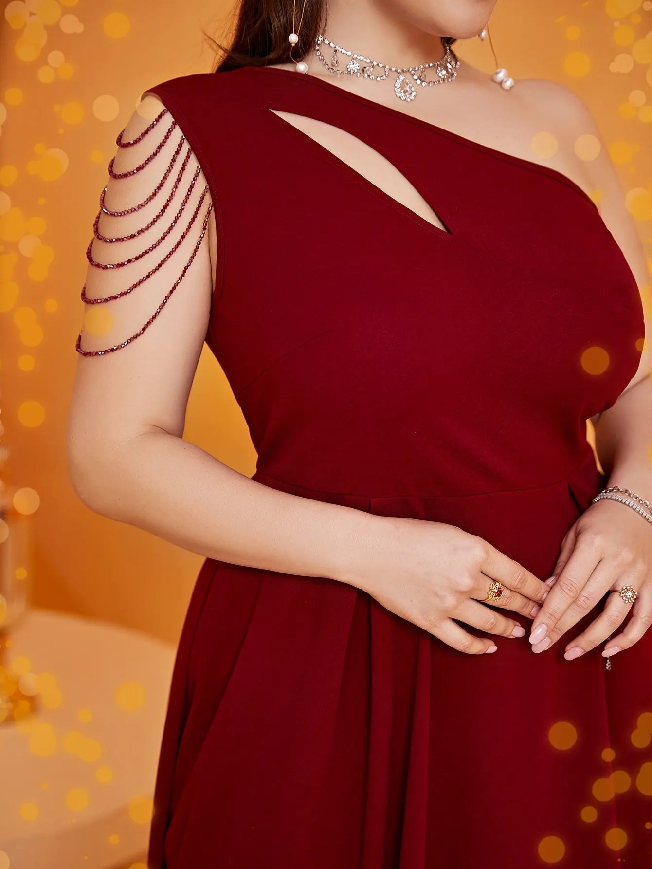 Wow! Plus Size One-Shoulder Maxi Dress – Sexy Fringe Magic for Curvy Bridesmaids! Hot Sale