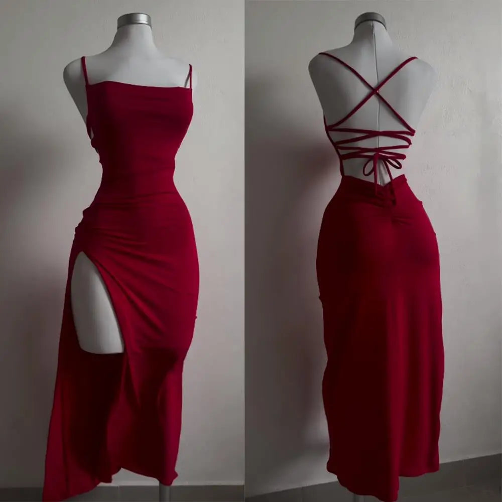20255 explosive new dress summer high sensibility halter strap Spice Girl bag hip dress
