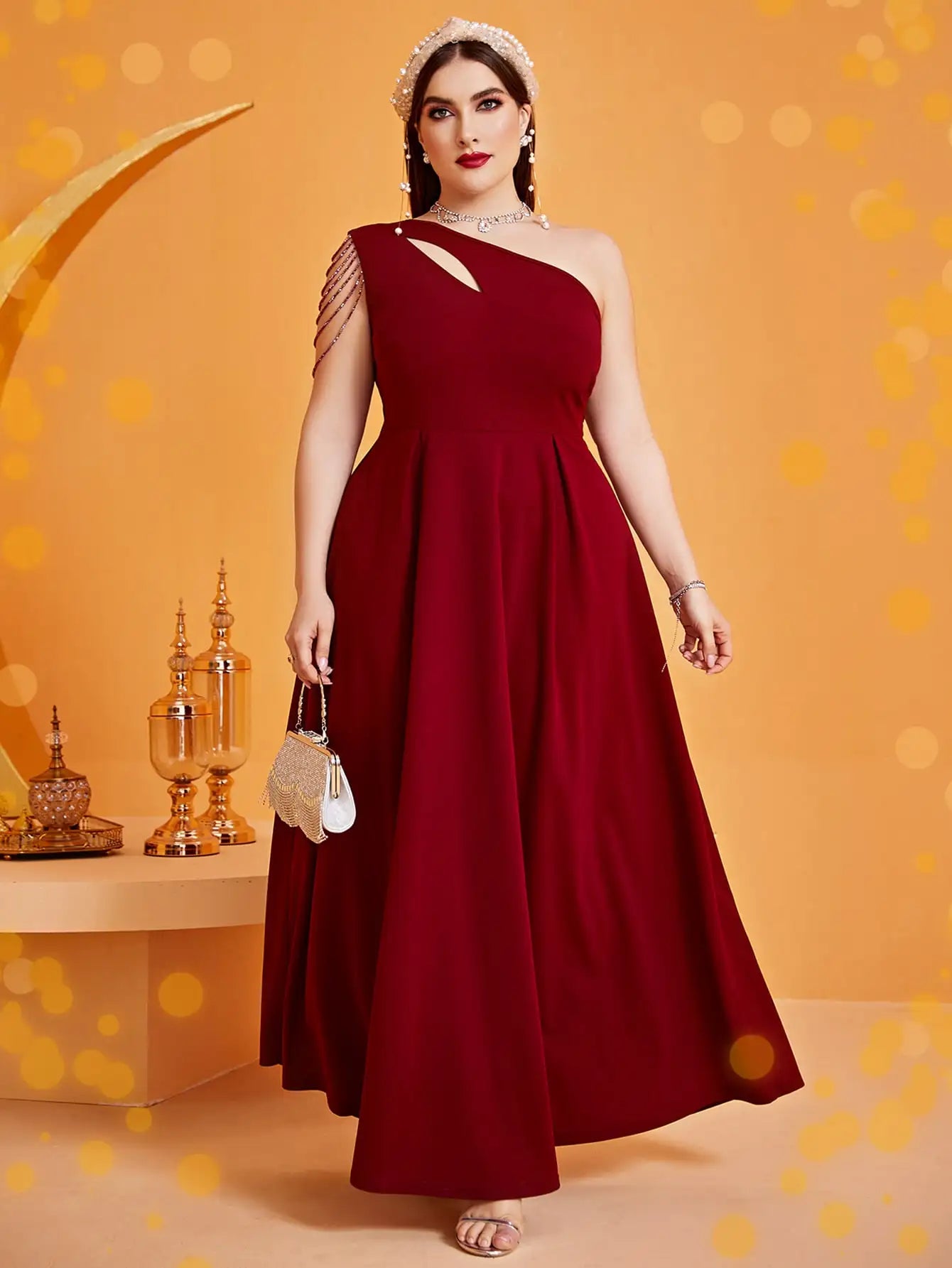 Wow! Plus Size One-Shoulder Maxi Dress – Sexy Fringe Magic for Curvy Bridesmaids! Hot Sale