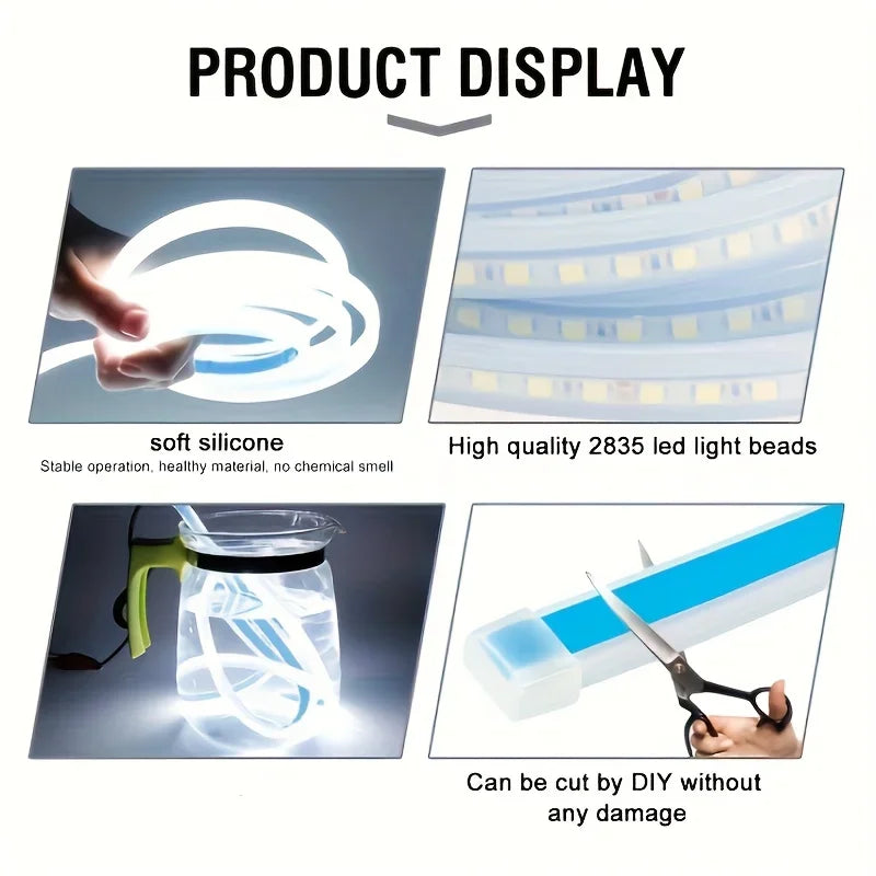 1pc Led Car Hood Lights Sequential Scan Universal Headlight Strip Car Decorative Atmosphere Lamp DRL Auto Daytime Running Lights