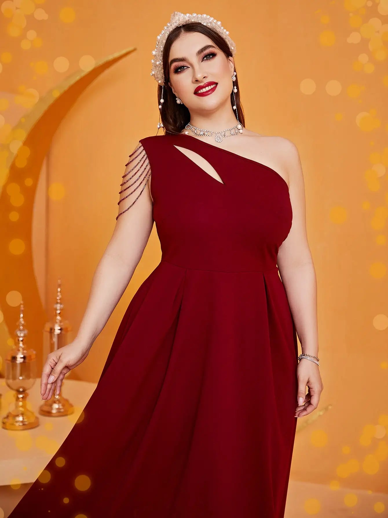 Wow! Plus Size One-Shoulder Maxi Dress – Sexy Fringe Magic for Curvy Bridesmaids! Hot Sale
