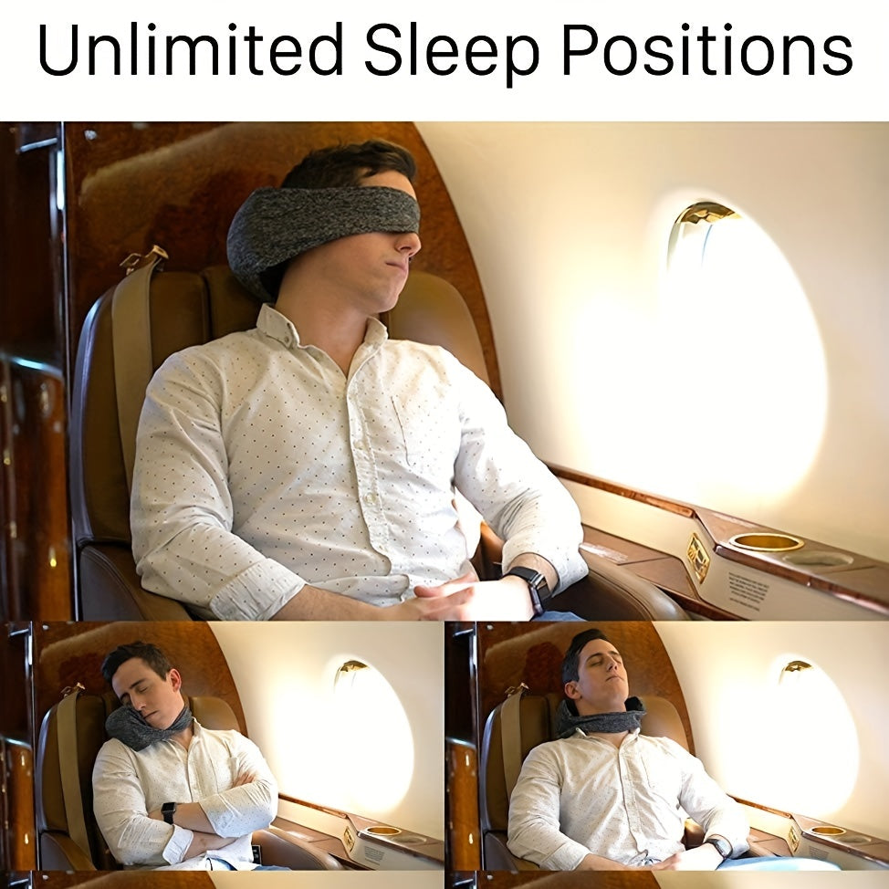 1pc Travel Pillow, 2 In 1 Multifunctional Eye Mask Pillow, Comfortably Supports The Head, Neck And Chin For Airplane Train Car Outdoor Camping Hiking