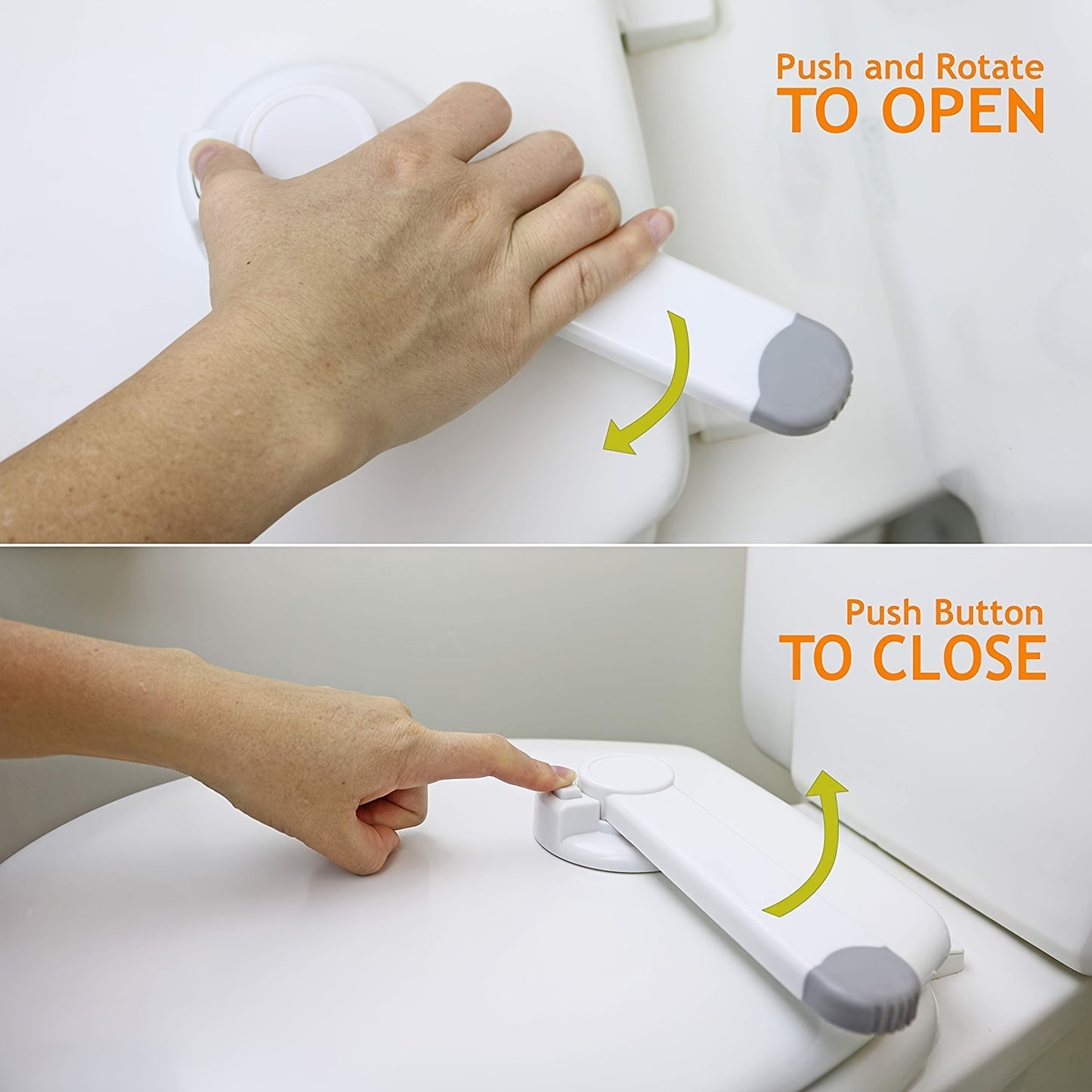 [AirXing Toilet Lock] AirXing White Plastic Toilet Lock - Childproof Latch with Easy-Install Design, Prevents Unauthorized Use for Youngsters & Pets, Secure Bathroom Access, Pet Safety Device, Modern Toilet Accessory, Durable