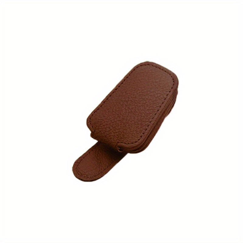 [1pcs Universal Sun Visor Glasses] 1pc Universal Car Sun Visor Glasses Clip, Pu Material, Auto Eyeglasses Holder, Vehicle Interior Accessories, Eyewear Storage Bracket