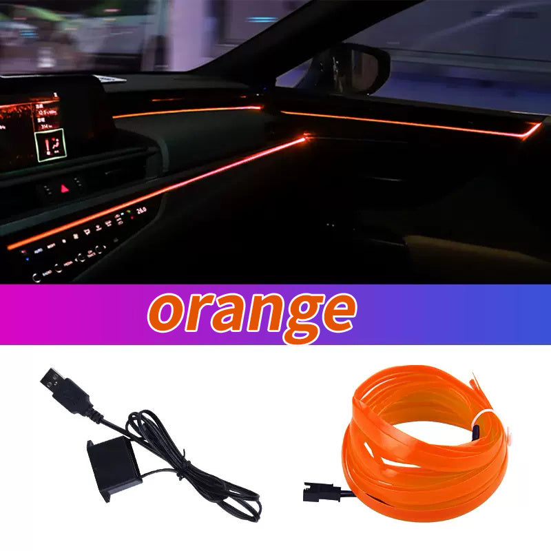196.85inch Car Environment El Wire LED USB Flexible Neon Interior Lights Set RGB Lighting for Vehicle Decorative Accessories